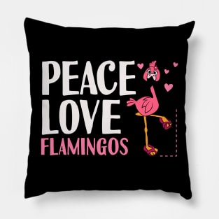 Peace Love Flamingos Pillow