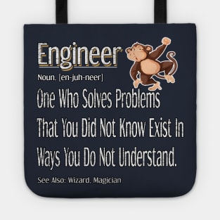 Funny Engineer Definition Awesome Engineering Gift For Monkey Lovers Tote