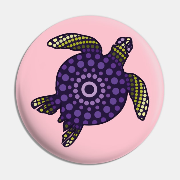 Purple Turtle Aboriginal Pin by Food in a Can