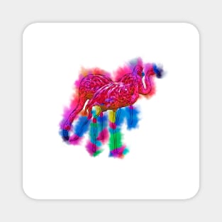 Flamingo Flock In Abstract Magnet