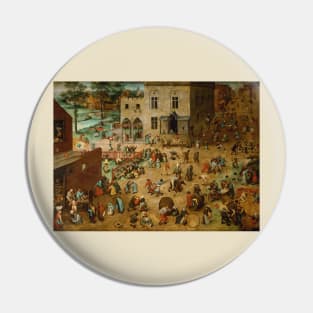 Children's Games by Bruegel - Renaissance Art Painting Pin