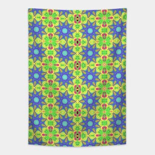 Neon Floral Pattern Tapestry