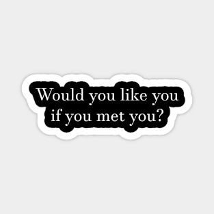 Would you like you if you met you? Magnet