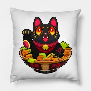 Cute Maneki Neko Ramen T-Shirt 1 Pillow