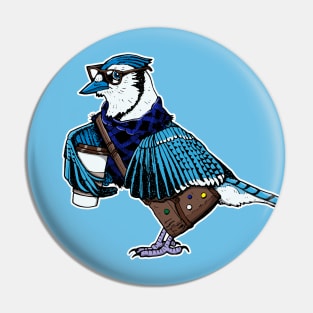 Hipster Blue Jay Pin