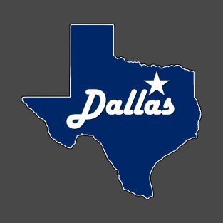 Dallas Texas Navy Blue Lone Star State Map Texan T-Shirt