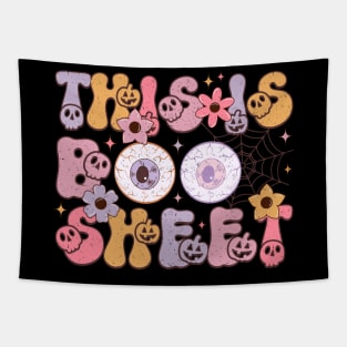 This Is Boo Sheet Ghost Retro Halloween Costume Men Women Tapestry