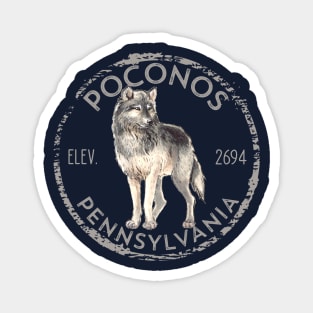 Pocono Mountains Pennsylvania Wolf Coyote Hiker Magnet