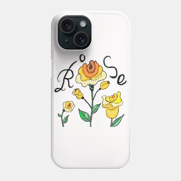 yellow roses, oil painting Phone Case by zzzozzo