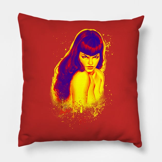 Bettie Page Pillow by Eliaschatzoudis