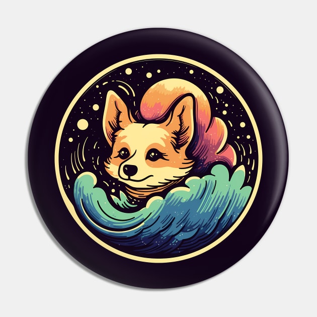 Starry Waves of Cuteness: Cute Dog Pin by Czajnikolandia