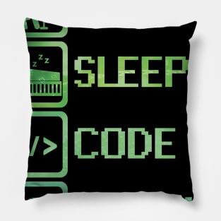 Eat Sleep Code Repeat Pillow