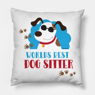 World's Best Dog Sitter Cool Mutt with Sunglasses Pillow