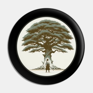 Ancient Guardian - Samurai Under the Wisdom Tree Design Pin