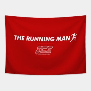 THE RUNNING MAN - ICS Network Television logo Tapestry