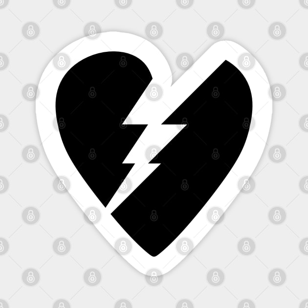 Black Broken Flash Heart Magnet by TMBTM