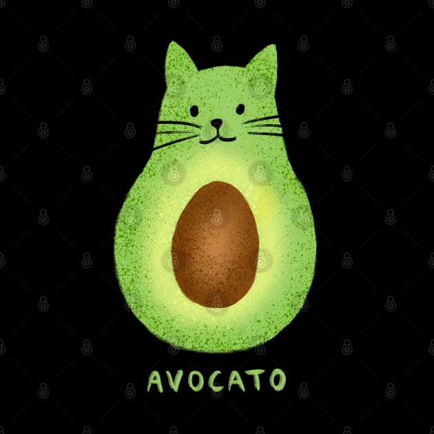 Dramabite Avocato Funny Cute Cat Avocado Gift For Vegan And Cat Lover T-Shirt by dramabite