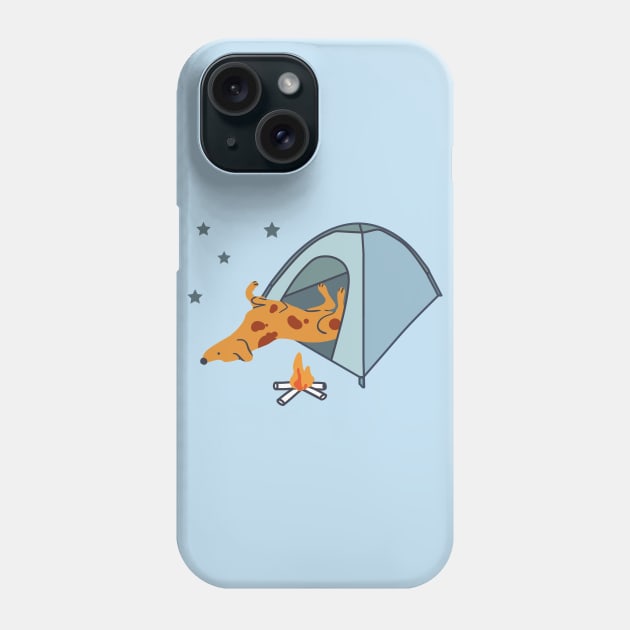 Camping Dog Phone Case by Wlaurence