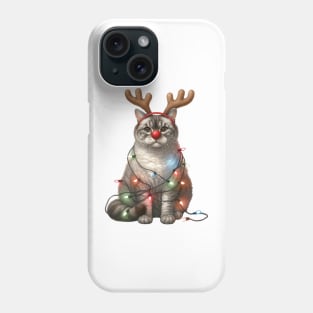 Christmas Red Nose Manx Cat Phone Case