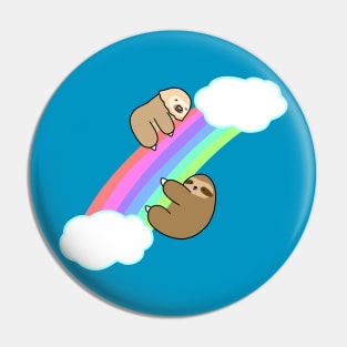 Rainbow Two and Three Toed Sloths Pin