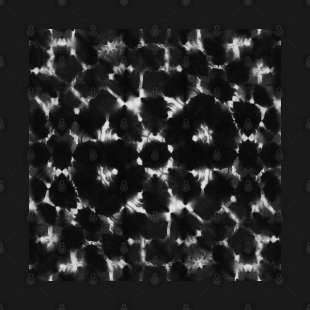 Black shibori kaleidoscope by marufemia