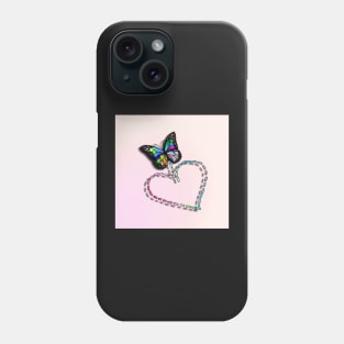 Simple Heart & Butterfly on Soft Blush Color Background Cute GiftS Phone Case