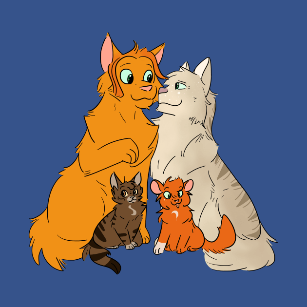 Firestar's happy family (no background) by ember_dino