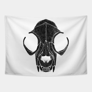 Cat Skull Black Tapestry