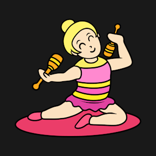 Chibi girl gymnastic with clubs T-Shirt