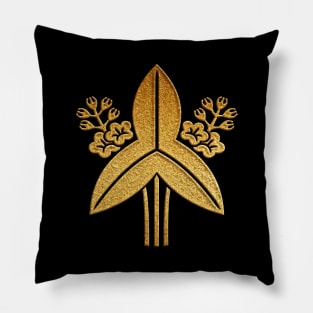 Gold Tachi Omodaka Kamon Pillow