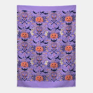 Calaveras and jack-o-lantern Tapestry