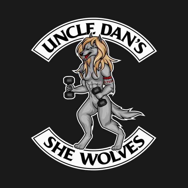 Cursive Blonde She Wolf by Uncle Dan's Wolf Pack