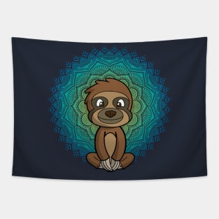 Sloth Yoga Meditate Mandala Tapestry