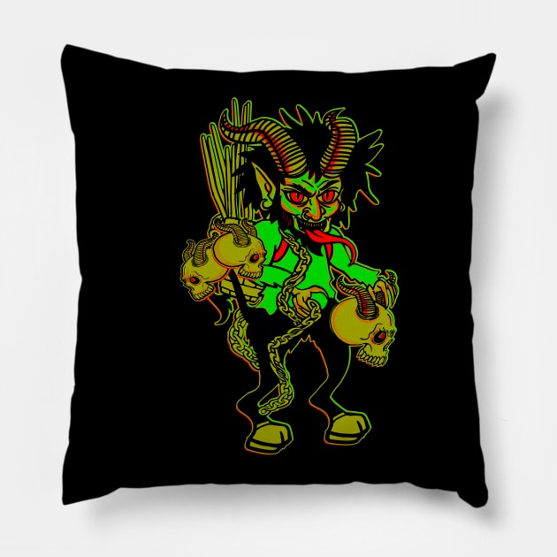 Krampus Is Coming Pillow by heathengirl64