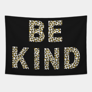 Be kind leopard print letters Tapestry