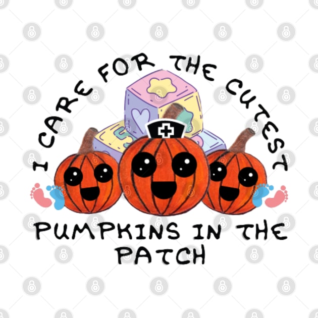 I Care For The Cutest Pumpkins In The Patch (Pastel Orange) by thcreations1