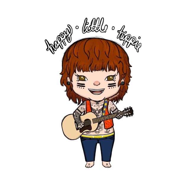 Happy Little Hippie Doodle by KristaEstepArt