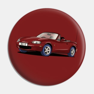 Mazda MX-5 Mk. 2 in dark red Pin