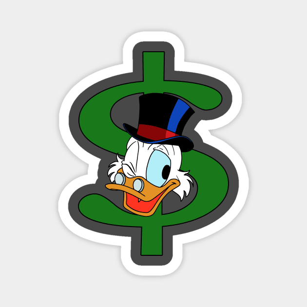 Scrooge McDuck - Dollar Sign Magnet by BigOrangeShirtShop