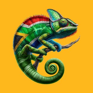 Chameleon Colorful South Africa Flag Safari Cute & Funny T-Shirt