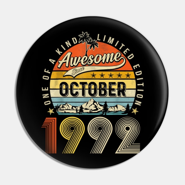 Awesome Since October 1992 Vintage 31st Birthday Pin by Mhoon 