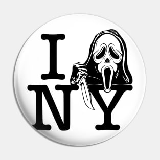 I Scream New York! (Black Letter White) Pin