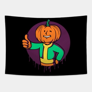 Pumpkin Head // Halloween Gaming Mashup Tapestry