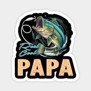 Fathers Day  Fisherman Reel Cool Papa Fishing Magnet