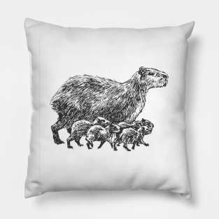 Capybara family Pillow