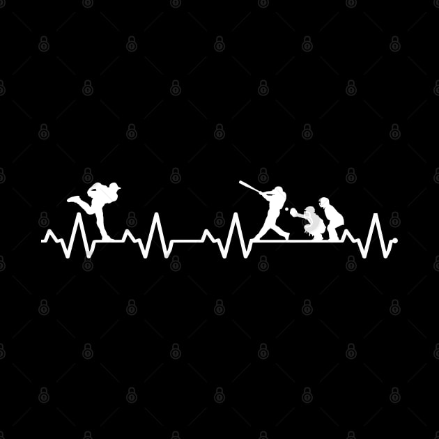 Baseball Pitcher EKG heartrate heartbeat line Baseball Pitcher Baseball Saying by TeeCreations
