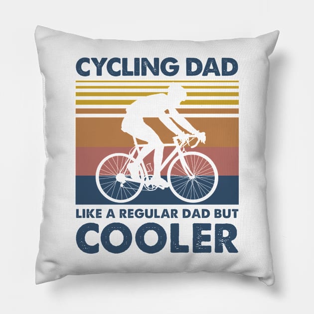 Cycling Dad Vintage Gift Father's Day Pillow by Soema