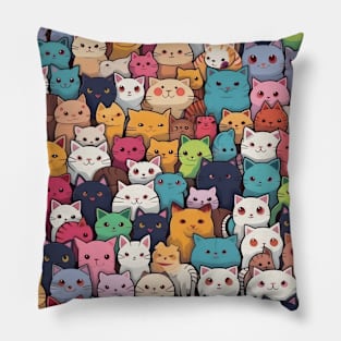 Furry Cuteness: 101 Kawaii Cats in Pastel Paradise Pillow