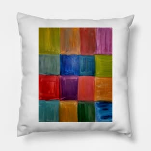 New colorblock abstract painting and loving the abstract painting . Pillow