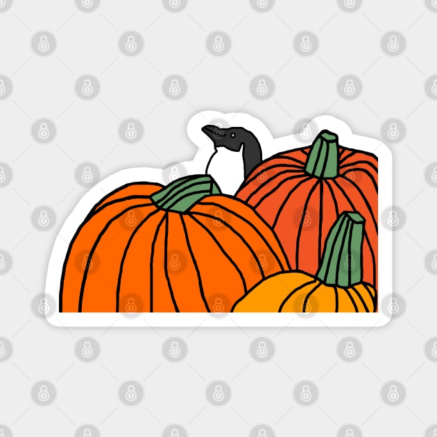 Pumpkin Patch and Penguin Magnet by ellenhenryart